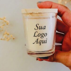 Vela aromática com tampa 70g para casamento